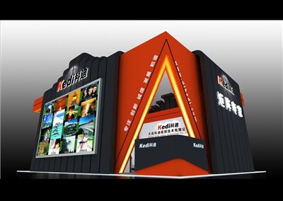 108平米展臺設(shè)計制作：四面開口/前衛(wèi)/型材結(jié)構(gòu)/彩色，為電子展展商而作（免費使用）