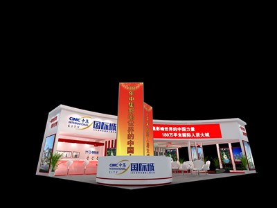 48平米展臺設(shè)計(jì)制作：二面開口/現(xiàn)代/木質(zhì)結(jié)構(gòu)/白色，為房產(chǎn)展展商而作（免費(fèi)使用）