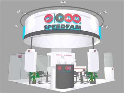 36平米展臺(tái)設(shè)計(jì)制作：四面開口/現(xiàn)代/木質(zhì)結(jié)構(gòu)/白色，為綜合展展商而作（免費(fèi)使用）