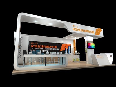 72平米展臺設(shè)計制作：三面開口/現(xiàn)代/木質(zhì)結(jié)構(gòu)/白色，為房產(chǎn)展展商而作（免費使用）