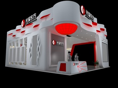 48平米展臺(tái)設(shè)計(jì)制作：三面開口/現(xiàn)代/木質(zhì)結(jié)構(gòu)/白色，為房產(chǎn)展展商而作（免費(fèi)使用）