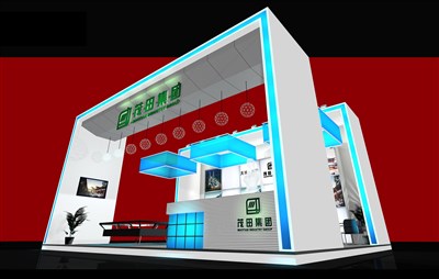 81平米展臺(tái)設(shè)計(jì)制作：三面開口/前衛(wèi)/型材結(jié)構(gòu)/白色，為房產(chǎn)展展商而作（免費(fèi)使用）