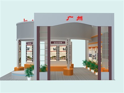 135平米展臺(tái)設(shè)計(jì)制作：三面開(kāi)口/現(xiàn)代/型材結(jié)構(gòu)/灰色，為旅游展展商而作（免費(fèi)使用）