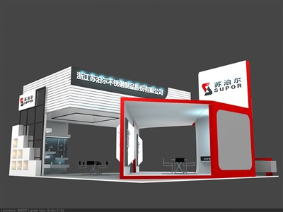 120平米展臺設(shè)計制作：四面開口/現(xiàn)代/木質(zhì)結(jié)構(gòu)/白色，為建材展展商而作（免費(fèi)使用）