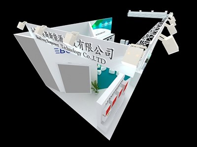 84平米展臺設(shè)計制作：三面開口/現(xiàn)代/木質(zhì)結(jié)構(gòu)/白色，為綜合展展商而作（免費使用）