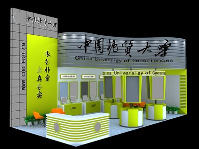 50平米展臺設計制作：二面開口/現(xiàn)代/木質(zhì)結(jié)構(gòu)/彩色，為綜合展展商而作（免費使用）