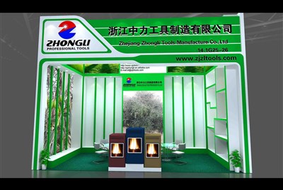 18平米展臺(tái)設(shè)計(jì)制作：一面開口/現(xiàn)代/木質(zhì)結(jié)構(gòu)/綠色，為建材展展商而作（免費(fèi)使用）