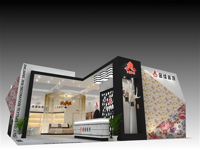 153平米展臺設(shè)計制作：一面開口/現(xiàn)代/木質(zhì)結(jié)構(gòu)/灰色，為建材展展商而作（免費使用）