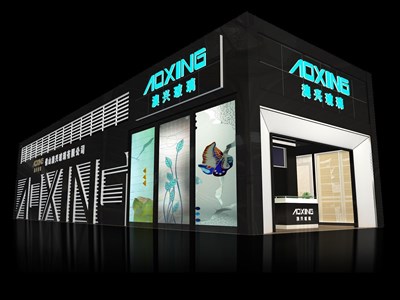 120平米展臺設(shè)計制作：一面開口/現(xiàn)代/木質(zhì)結(jié)構(gòu)/黑色，為建材展展商而作（免費使用）