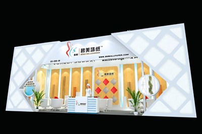 50.4平米展臺設(shè)計制作：一面開口/現(xiàn)代/木質(zhì)結(jié)構(gòu)/白色，為建材展展商而作（免費(fèi)使用）
