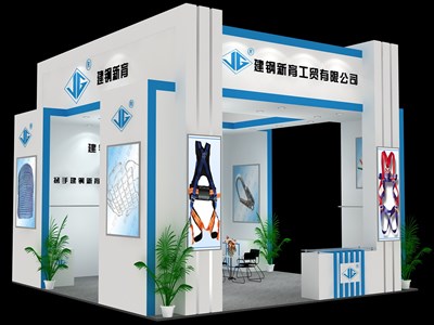 36平米展臺設(shè)計制作：三面開口/現(xiàn)代/木質(zhì)結(jié)構(gòu)/白色，為建材展展商而作（免費(fèi)使用）