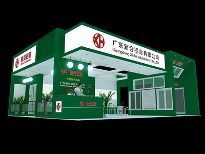 108平米展臺設計制作：二面開口/現(xiàn)代/木質(zhì)結(jié)構(gòu)/綠色，為建材展展商而作（免費使用）