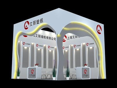 36平米展臺設(shè)計制作：二面開口/現(xiàn)代/木質(zhì)結(jié)構(gòu)/白色，為建材展展商而作（免費(fèi)使用）
