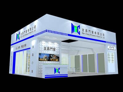 72平米展臺設計制作：二面開口/現(xiàn)代/木質結構/白色，為建材展展商而作（免費使用）