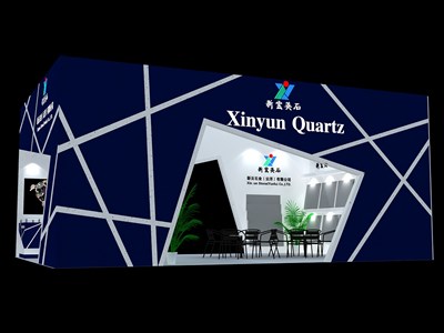 54平米展臺設計制作：三面開口/現(xiàn)代/木質(zhì)結構/藍色，為建材展展商而作（免費使用）