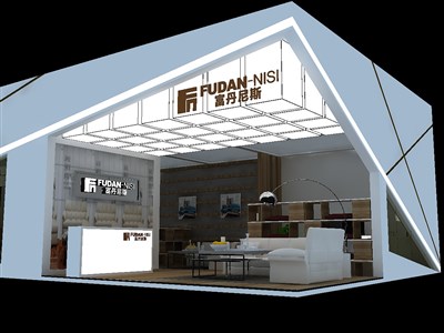 64平米展臺設(shè)計制作：二面開口/現(xiàn)代/木質(zhì)結(jié)構(gòu)/白色，為家具展展商而作（免費使用）