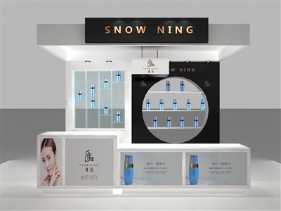 10.5平米展臺(tái)設(shè)計(jì)制作：三面開(kāi)口/現(xiàn)代/木質(zhì)結(jié)構(gòu)/黑色，為日用品展展商而作（免費(fèi)使用）