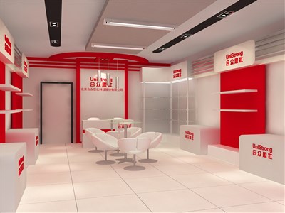 43.2平米展廳設(shè)計制作：現(xiàn)代/紅色，產(chǎn)品類展廳-合眾思壯（免費使用）